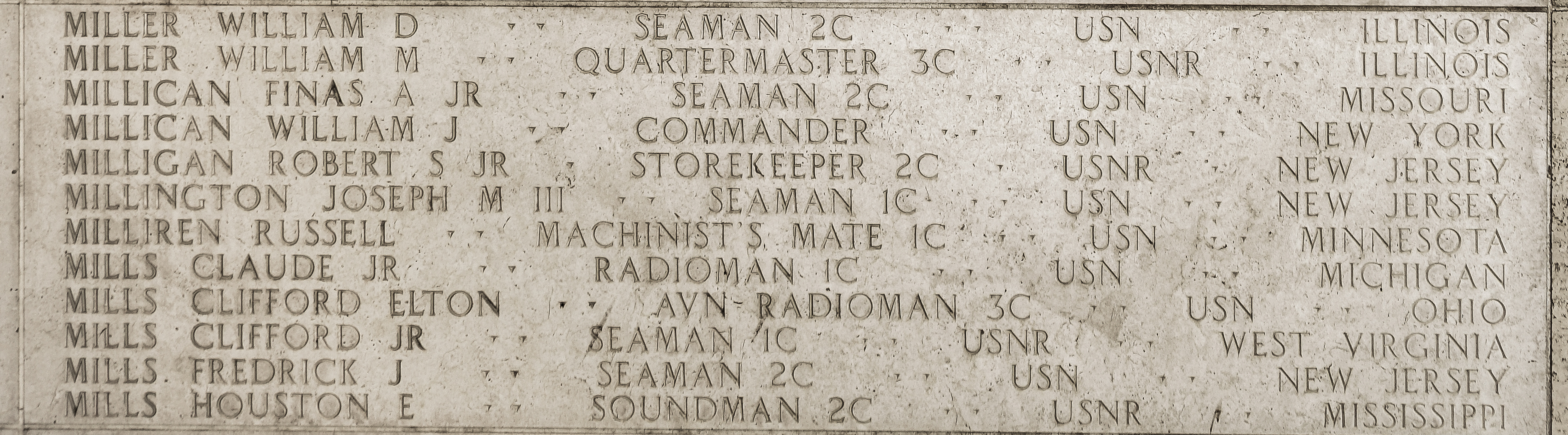 William M. Miller, Quartermaster Third Class